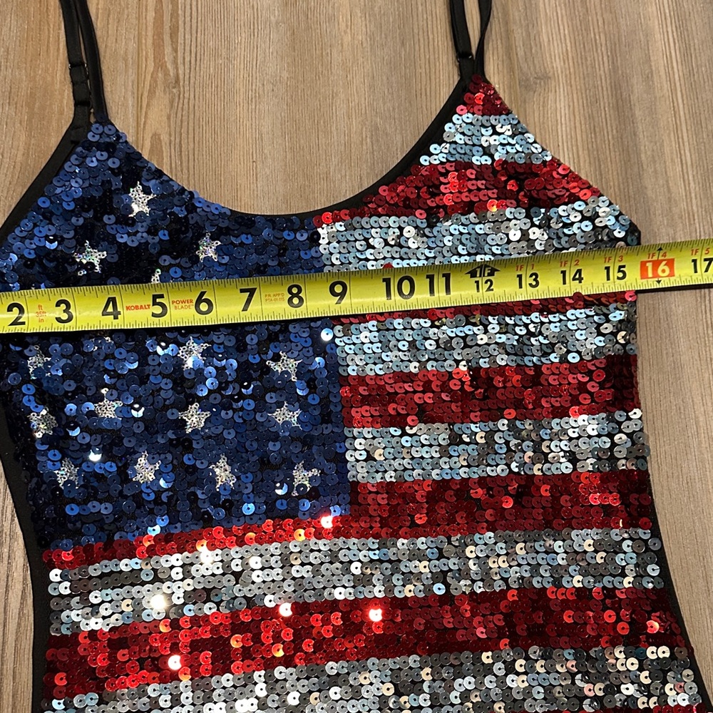 Sequin American Flag Tank Top - Picture 4 of 5